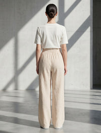 Cotton Linen Trouser - Cream