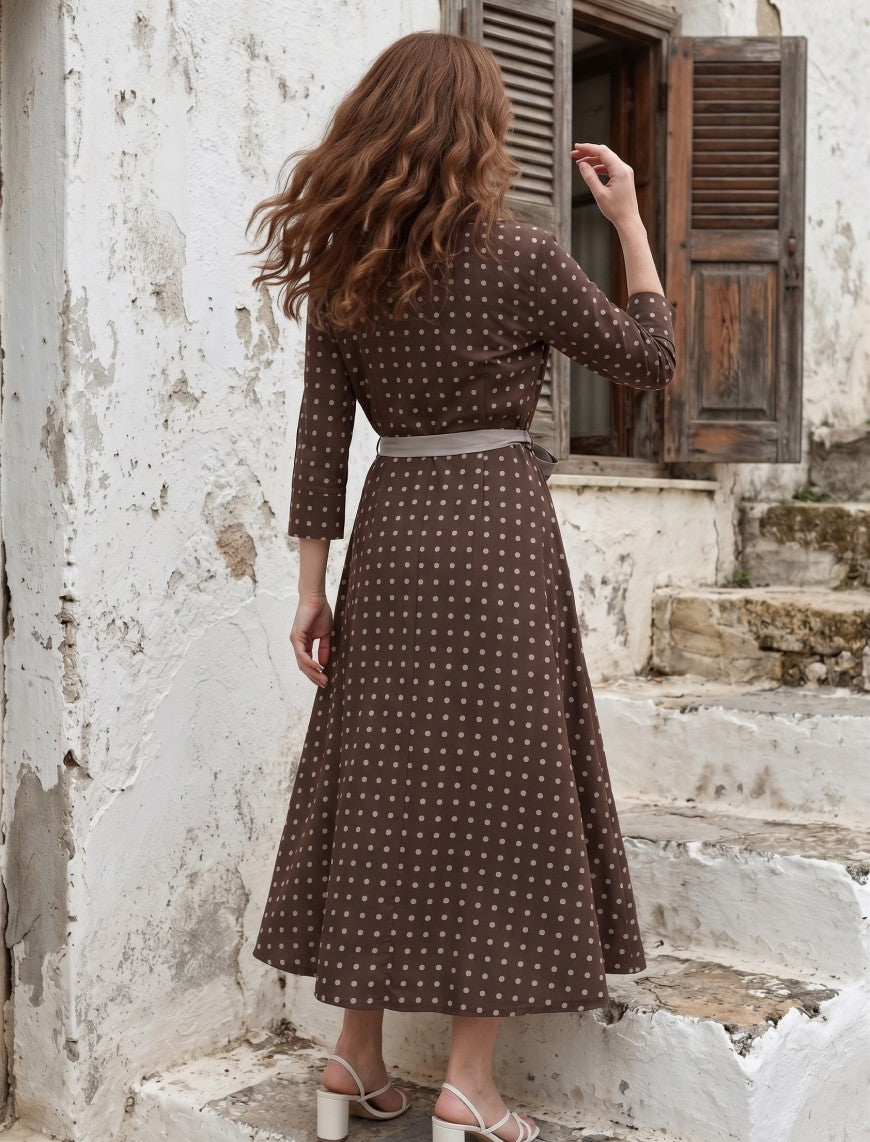 Indigo Silk Women's Frock - Brown
