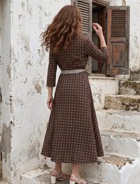 Indigo Silk Women's Frock - Brown