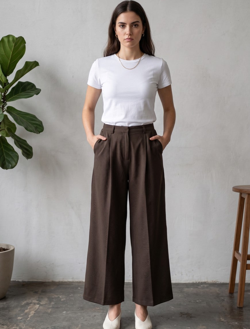 Tropical Woven Pant - Brown