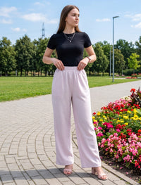 Cotton Linen Trouser - Pink