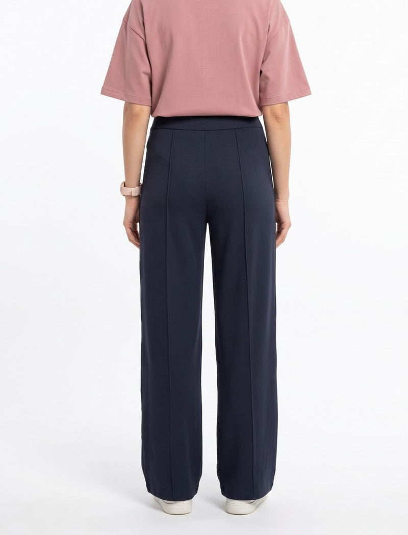 Cotton Blended Jersey Trouser - Blue