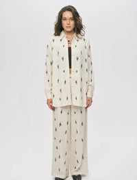 Beaded Oversize Shirt - Off White
