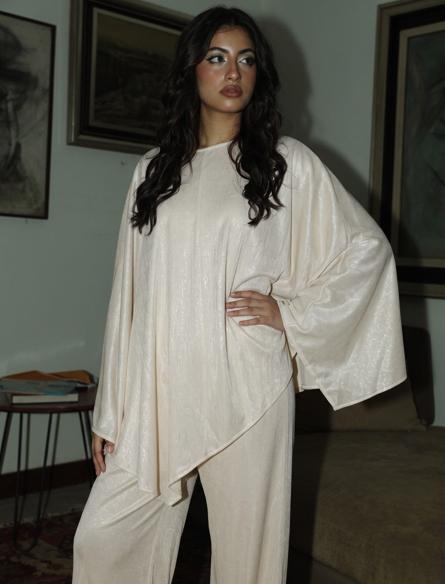 Moonlight Draped Co-ord Set - Off White