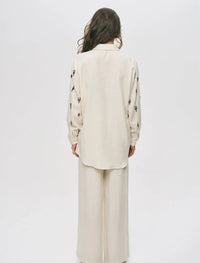 Beaded Oversize Shirt - Off White