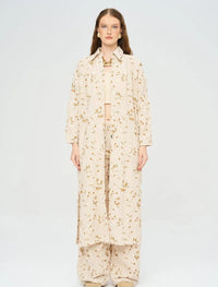 Bohemian Style Maxi Dress with Floral Embroidery and Sequins - Skin