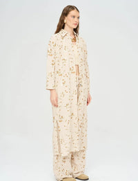 Bohemian Style Maxi Dress with Floral Embroidery and Sequins - Skin