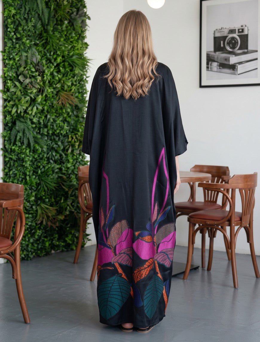 Silk Jacquard Women's Shrug - Black