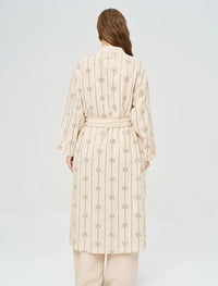 Beaded Kimono and Tank Top Set with Belt - Skin