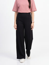 Cotton Blended Jersey Trouser - Black