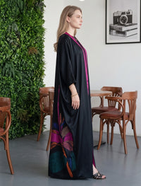 Silk Jacquard Women's Shrug - Black