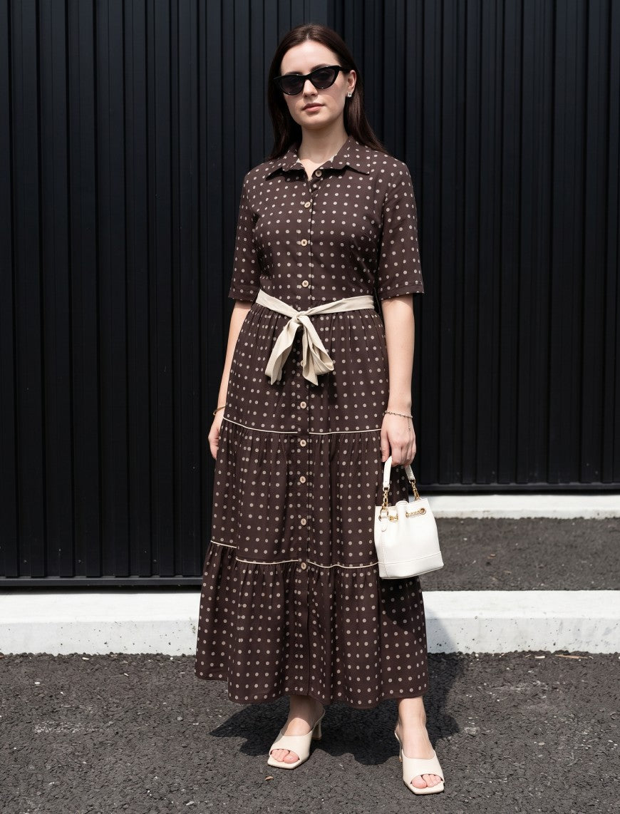 Indigo Silk Women's Frock - Chocolate