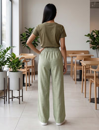 Cotton Linen Trouser - Green