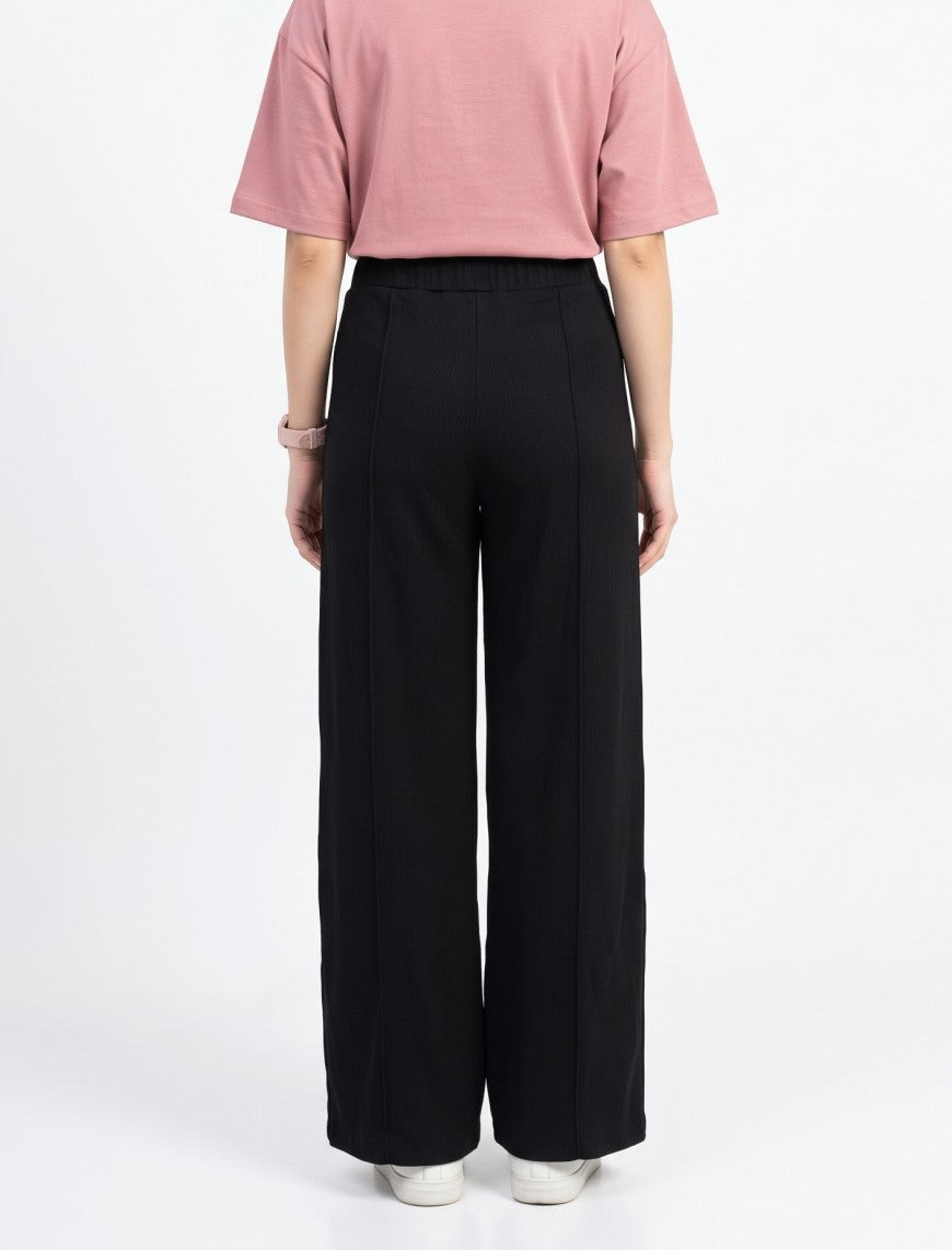 Cotton Blended Jersey Trouser - Black