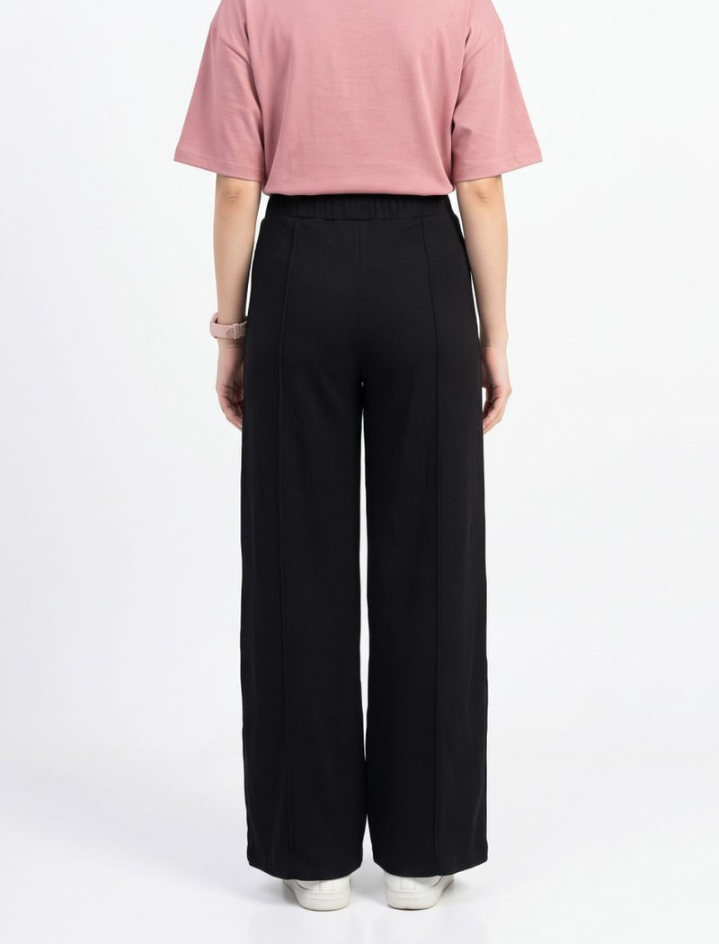 Cotton Blended Jersey Trouser - Black