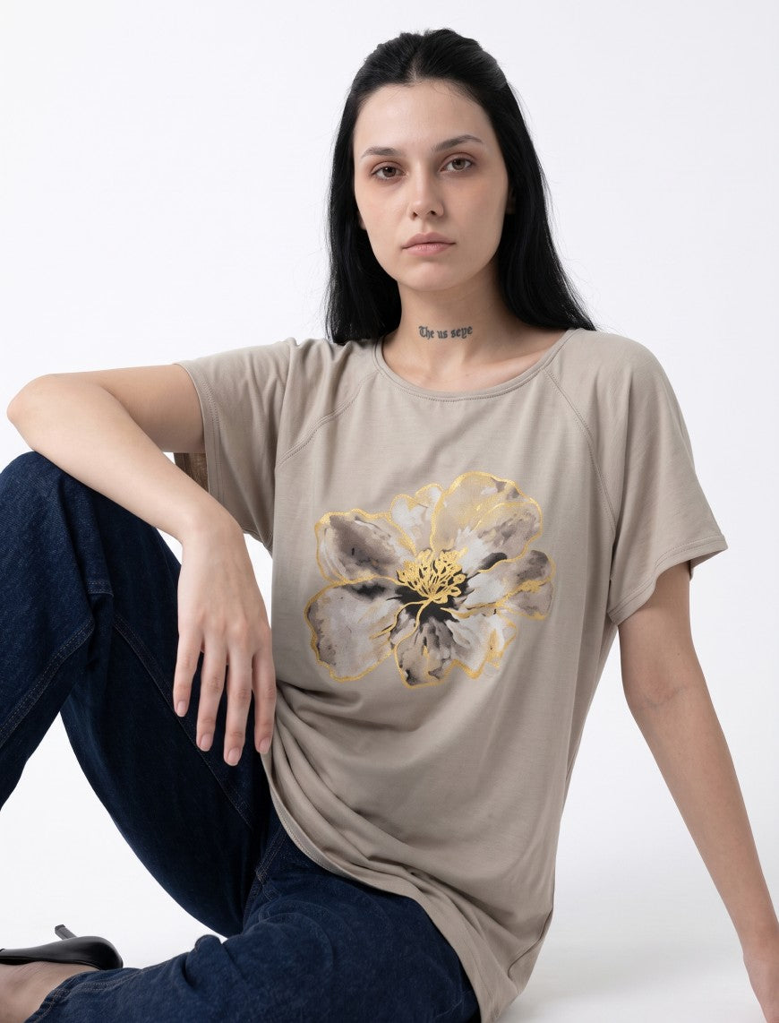 Round Neck T-Shirt - Skin