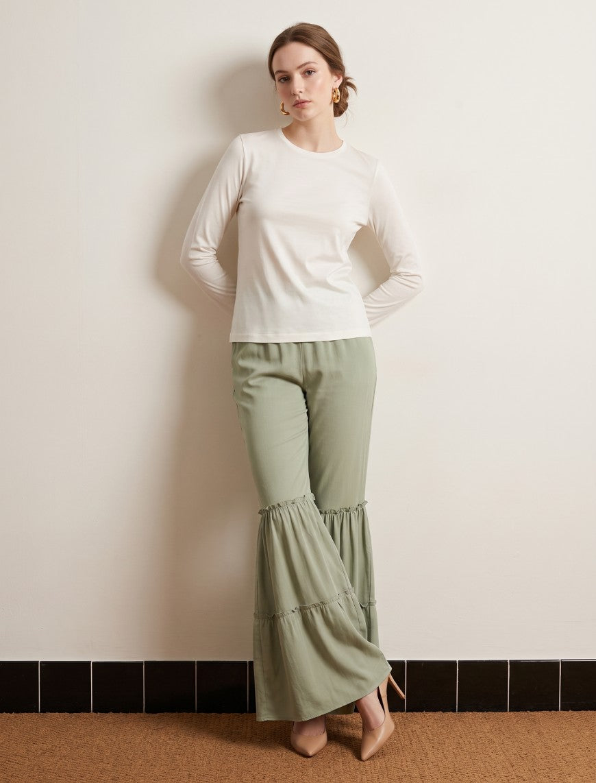 Cotton Linen Trouser - Green