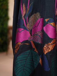 Silk Jacquard Women's Shrug - Black