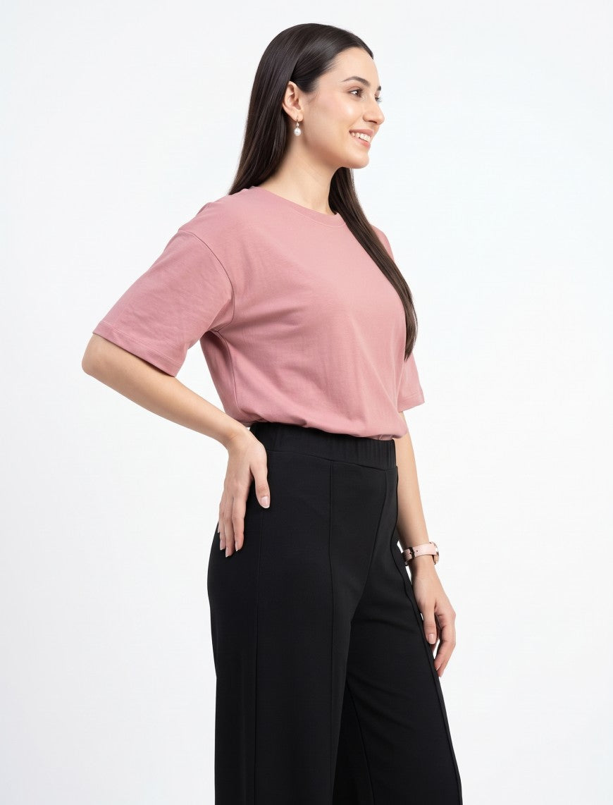 Cotton Blended Jersey Trouser - Black