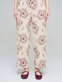 Wide-Leg Trousers with Floral Embroidery and Sequin Details - Skin
