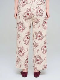 Wide-Leg Trousers with Floral Embroidery and Sequin Details - Skin