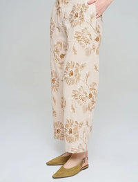 Wide-leg trousers with floral embroidery and sequin details, Skin