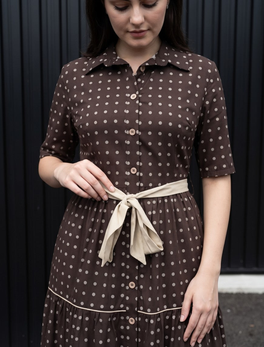 Indigo Silk Women's Frock - Chocolate