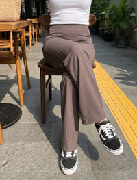 Cotton Blended Jersey Trouser - Brown