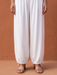 Button Up And Gathered Set - White