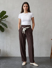 Linen Trouser - Brown
