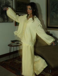 Bellflower and Palazzo Co-Ord Set - Butter Yellow