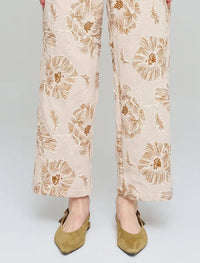 Wide-leg trousers with floral embroidery and sequin details, Skin