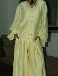 Bellflower and Palazzo Co-Ord Set - Butter Yellow