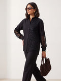 Indigo Cotton Linen Women's Shirt - Black