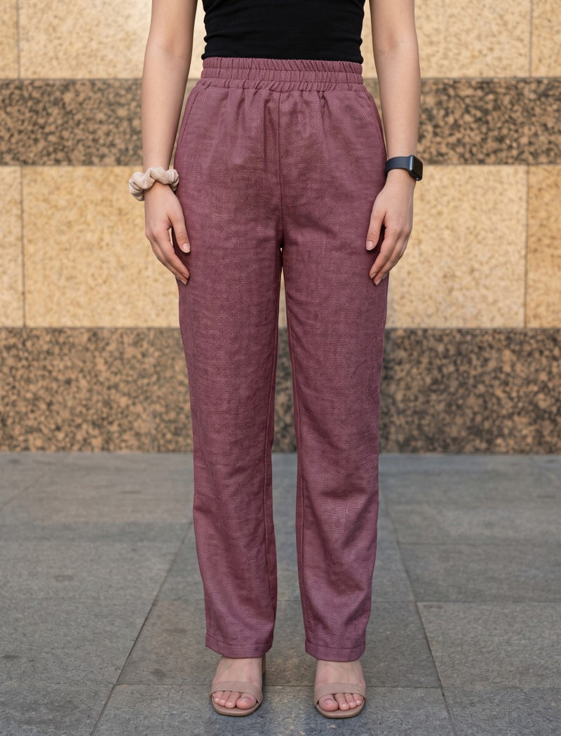 Cotton Linen Trouser - Tea Pink