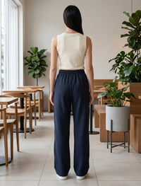 Cotton Linen Trouser - Blue