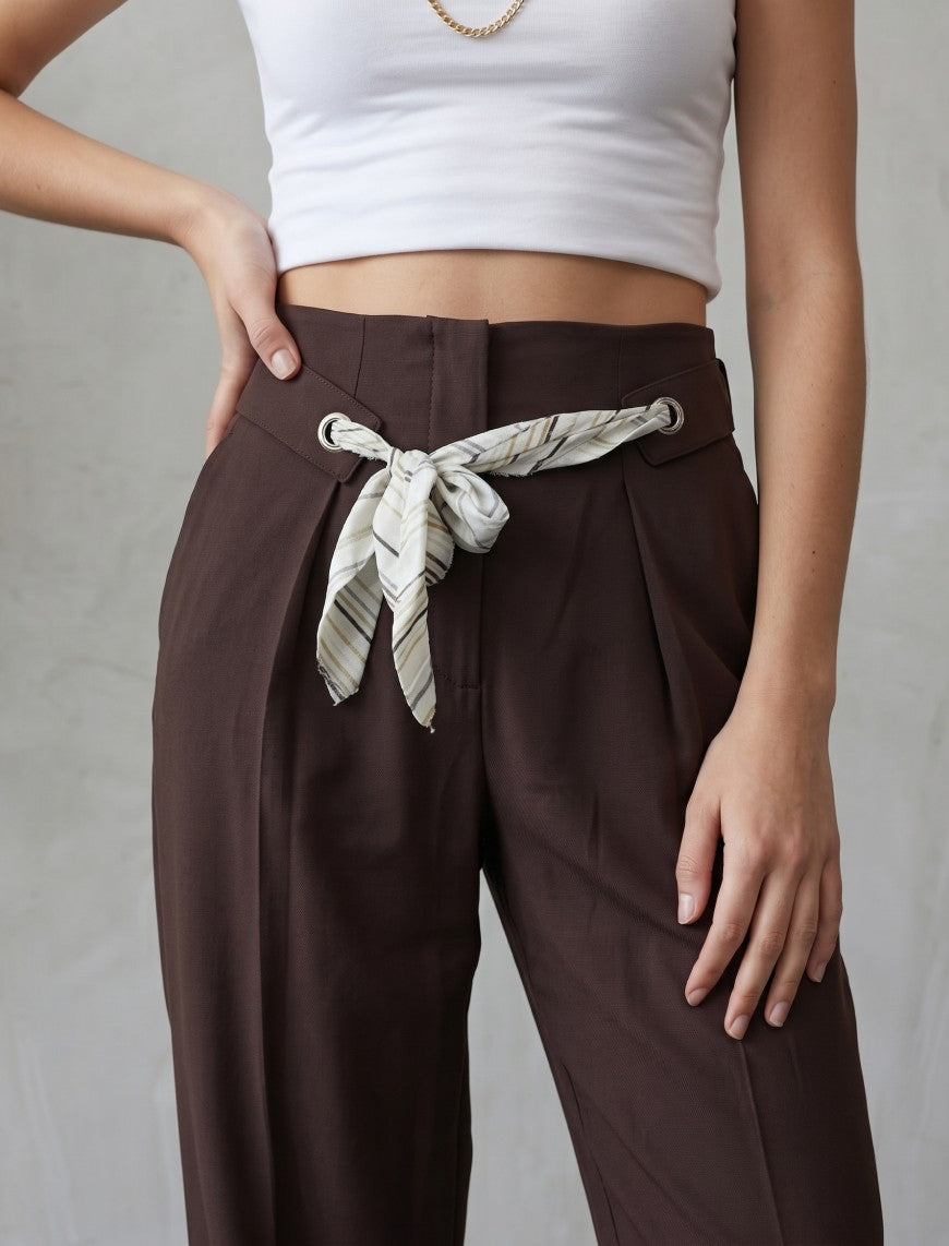 Linen Trouser - Brown