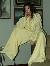 Bellflower and Palazzo Co-Ord Set - Butter Yellow