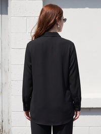 Oversize Stone Embellished Shirt - Black