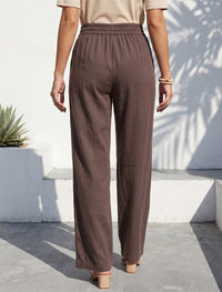Cotton Linen Trouser - Brown