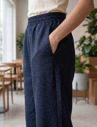 Cotton Linen Trouser - Blue