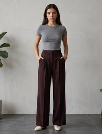 Tropical Woven Pant - Burgundy