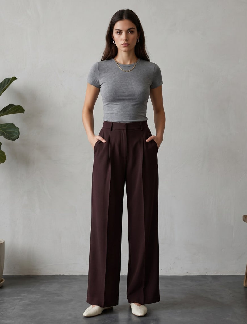 Tropical Woven Pant - Burgundy