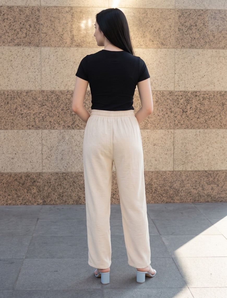 Cotton Linen Trouser - Skin