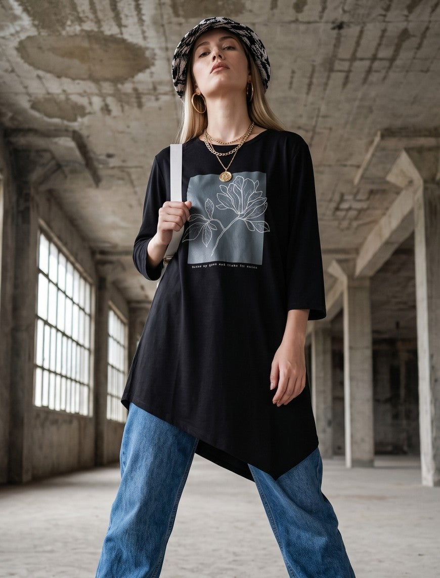 Round Neck T-Shirt - Black