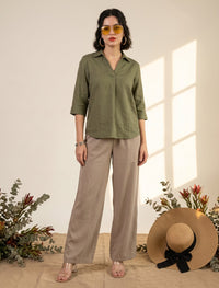 Cotton Linen Trouser - Skin