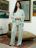 Moonlight Draped Co-ord Set - Green