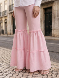 Cotton Linen Trouser - Pink