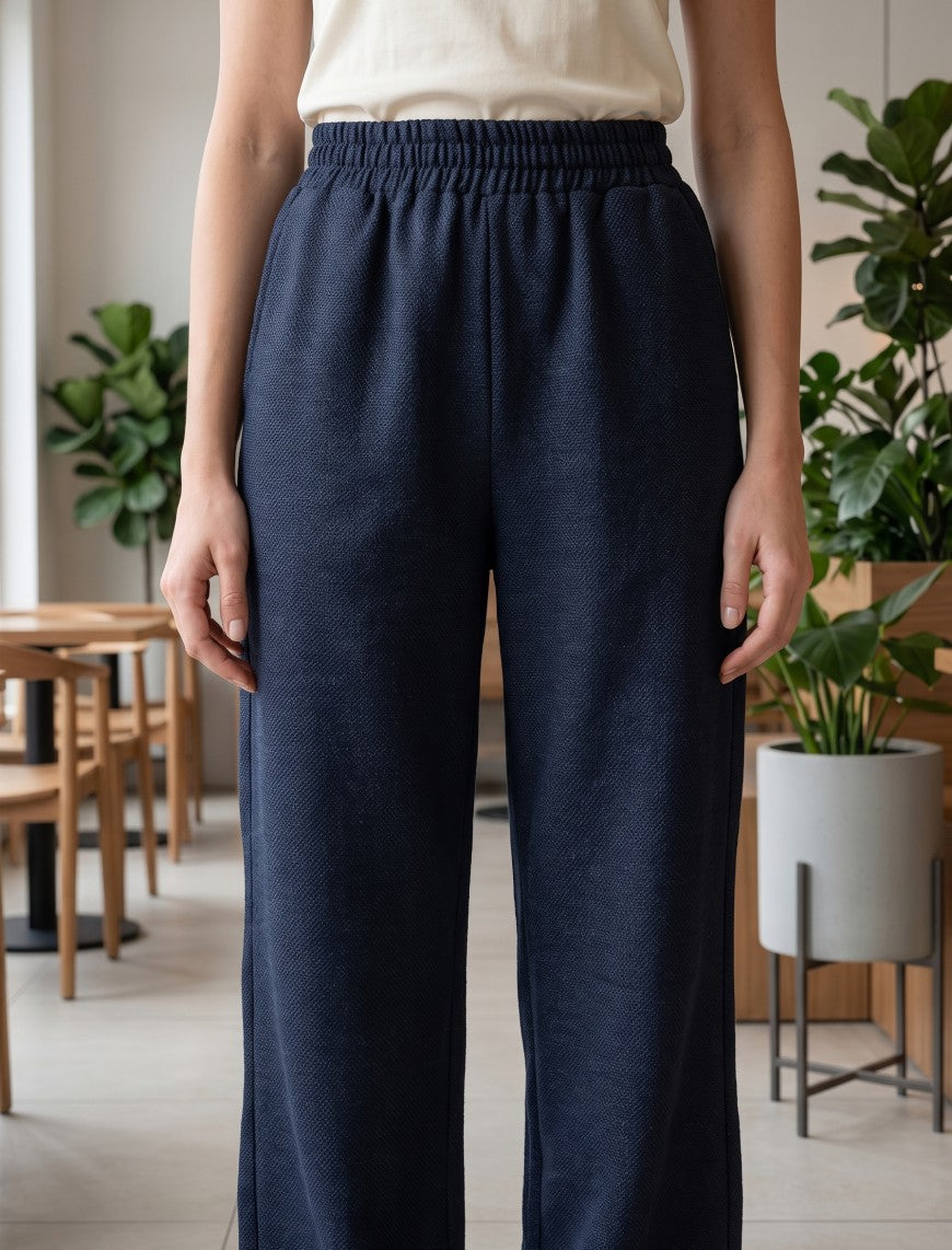 Cotton Linen Trouser - Blue