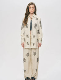 Beaded Oversize Shirt - Off White